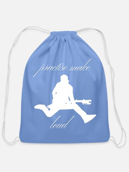 Practise_Make_Loud_-1- - Cotton Drawstring Bag - carolina blue