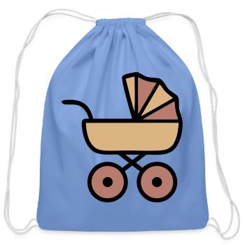 Stroller Baby Boho Icon - Cotton Drawstring Bag - carolina blue - Front