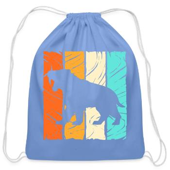 Sabertooth Tiger Prehistoric Animal - Cotton Drawstring Bag - carolina blue - Front