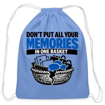 AI Memory Basket Privacy Humor Tech Shirt Graphic! - Cotton Drawstring Bag - carolina blue - Front