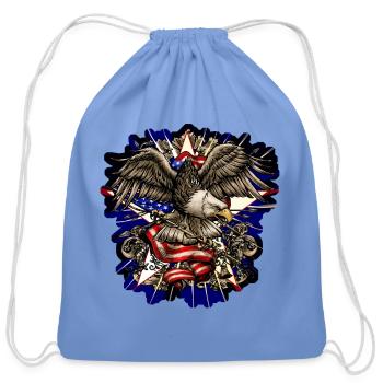 Vintage American Eagle - Cotton Drawstring Bag - carolina blue - Front