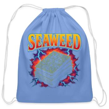 Seaweed Rolls Nori Favorite Food Weird 90s Seaweed - Cotton Drawstring Bag - carolina blue - Front