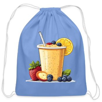 Citrus Berry Smoothie Cup - Cotton Drawstring Bag - carolina blue - Front