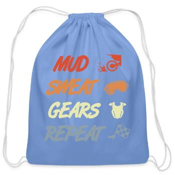 Motocross Routine - Cotton Drawstring Bag - carolina blue - Front