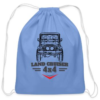 Toyota Land Cruiser J40 Off-Road Car - Cotton Drawstring Bag - carolina blue - Front