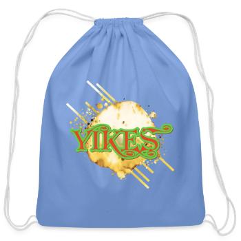 Yikes Neon Splash Logo Tee - Cotton Drawstring Bag - carolina blue - Front