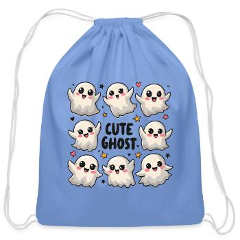 Cute Ghost Parade - Cotton Drawstring Bag - carolina blue - Front