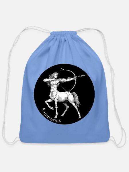 Sagittarius sign. - Cotton Drawstring Bag - carolina blue