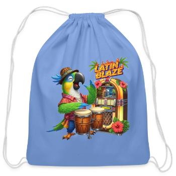 Latin Blaze Parrot Jukebox - Cotton Drawstring Bag - carolina blue - Front