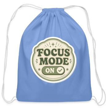  focus mode on retro sticker - Cotton Drawstring Bag - carolina blue - Front