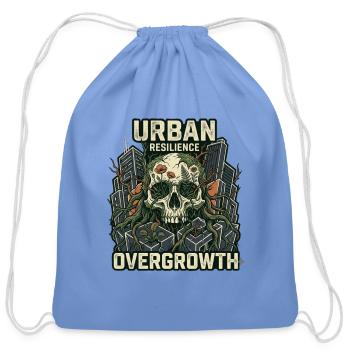 urban overgrowth - Cotton Drawstring Bag - carolina blue - Front