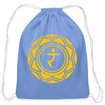 Solar Plexis Chakra - Manipura - Cotton Drawstring Bag - carolina blue - Front