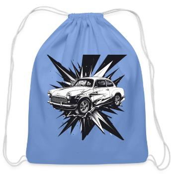 Classic Car Burst Splash - Cotton Drawstring Bag - carolina blue - Front