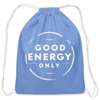 Good Energy Only Circular Stamp - Cotton Drawstring Bag - carolina blue - Front