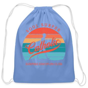 Soul Surfer Surfing Disciples Club - Cotton Drawstring Bag - carolina blue - Front