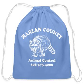 Haarlan County Animal Control - Cotton Drawstring Bag - carolina blue - Front