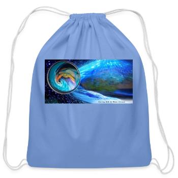 Art by Bill & Rae Grout with Bill's Vortex Marble - Cotton Drawstring Bag - carolina blue - Front
