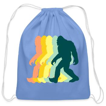 Color Cascade Walking Silhouettes - Cotton Drawstring Bag - carolina blue - Front