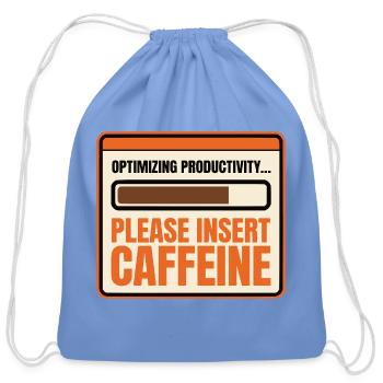 Optimize Productivity Coffee Loading Present - Cotton Drawstring Bag - carolina blue - Front
