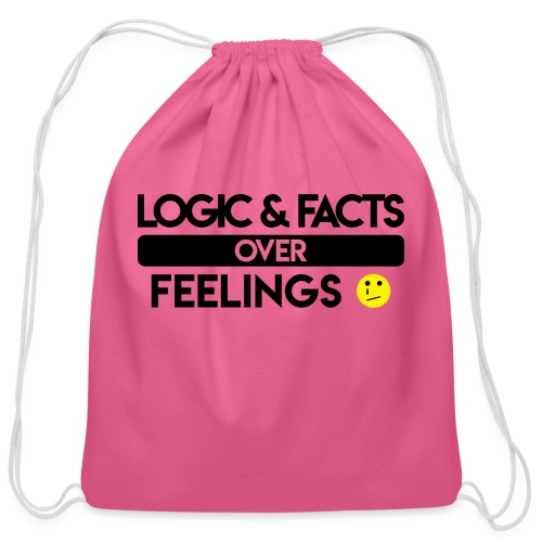 facts over feelings black - Cotton Drawstring Bag