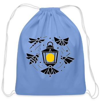 Geometric Lantern Flight - Cotton Drawstring Bag - carolina blue - Front