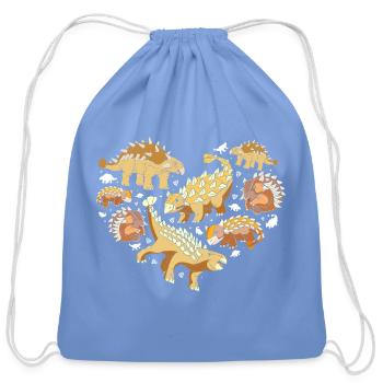 Ankylosaurus Prehistoric Dinosaur Lover - Cotton Drawstring Bag - carolina blue - Front