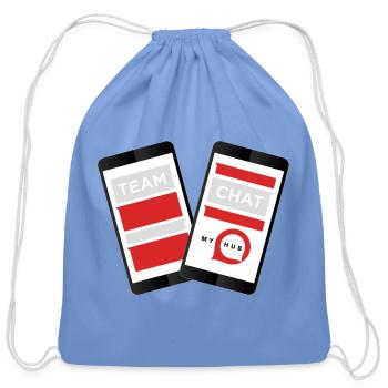 Team Chat Design - Cotton Drawstring Bag - carolina blue - Front