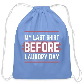 Laundry Day - Cotton Drawstring Bag - carolina blue - Front