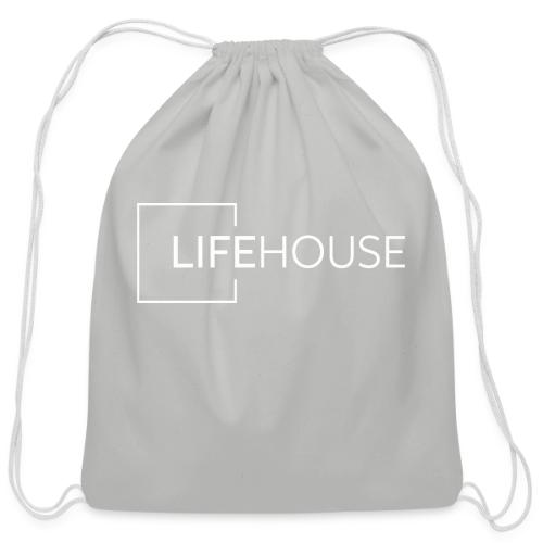 LH Logo White - Cotton Drawstring Bag