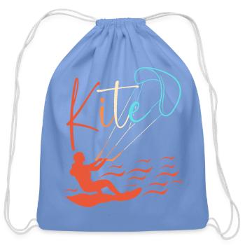 Kitesurfing Kite Water Sports - Cotton Drawstring Bag - carolina blue - Front