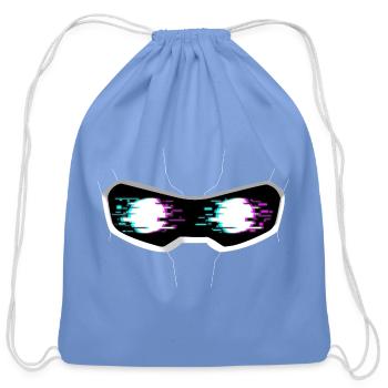 Neon Glitch Goggles - Cotton Drawstring Bag - carolina blue - Front