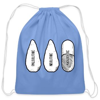 Anxiolytic - Cotton Drawstring Bag - carolina blue - Front