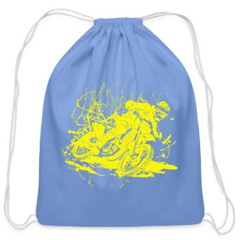 Neon Splash Chaos - Cotton Drawstring Bag - carolina blue - Front