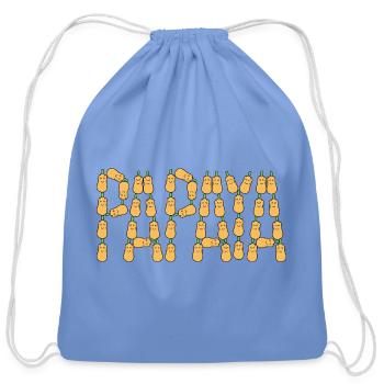 Papaya typography - Cotton Drawstring Bag - carolina blue - Front