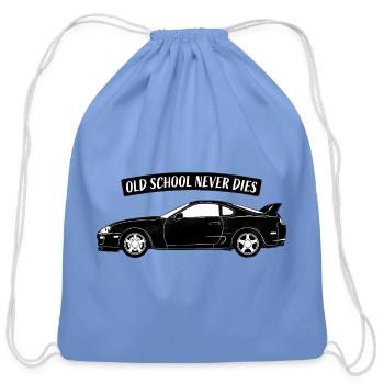 Old School Never Dies - Toyota Supra MK4 A80 - Cotton Drawstring Bag - carolina blue - Front