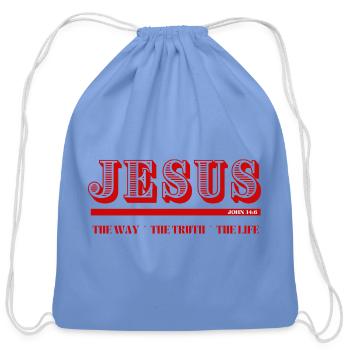 JESUS_-2- - Cotton Drawstring Bag - carolina blue - Front