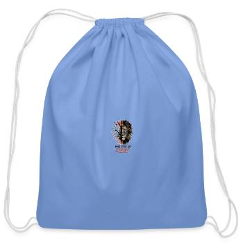 Timekeeper Tiger Split Clock - Cotton Drawstring Bag - carolina blue - Front