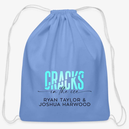 Cracks in the Ice Title Black - Cotton Drawstring Bag