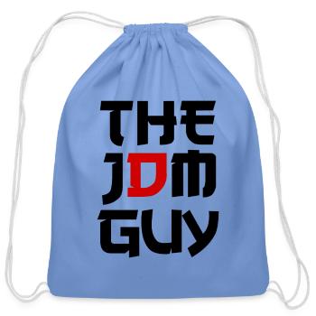 JDM GUY BLACK RED japanese flag desing car drift - Cotton Drawstring Bag - carolina blue - Front