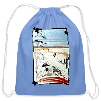 Desert Road Skull Fear & Loathing Drive - Cotton Drawstring Bag - carolina blue - Front