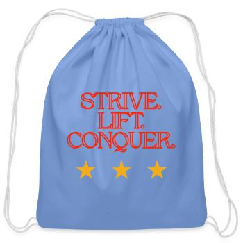 Strive Life to Conquer - Cotton Drawstring Bag - carolina blue - Front