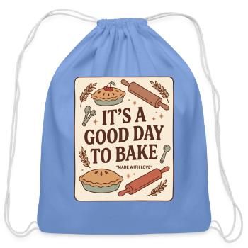 It's a Good Day to Bake Vintage Baking Lover Pie  - Cotton Drawstring Bag - carolina blue - Front