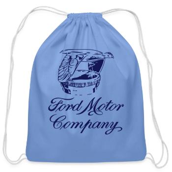 Model A Quail Shirt - Cotton Drawstring Bag - carolina blue - Front