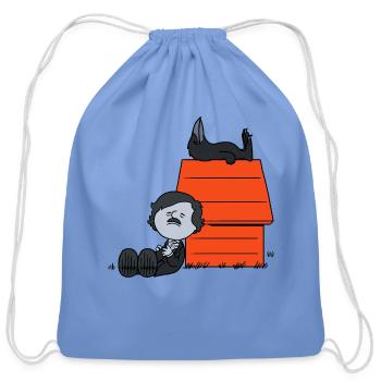 Boy and His Raven - Cotton Drawstring Bag - carolina blue - Front