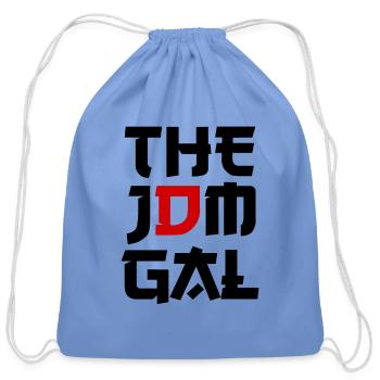 The Jdm Gal japanese flag black version drift - Cotton Drawstring Bag - carolina blue - Front