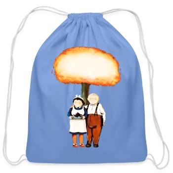 Atomic surprise - Cotton Drawstring Bag - carolina blue - Front