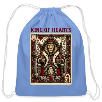 King of Hearts - Cotton Drawstring Bag - carolina blue - Front