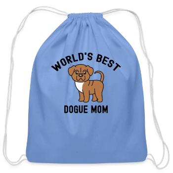 World's Best Dogue De Bordeaux Mom - Cotton Drawstring Bag - carolina blue - Front