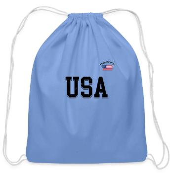 Figure Skating USA - figure skater - Cotton Drawstring Bag - carolina blue - Front