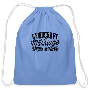 Woodcraft is a marriage of form and function - - Cotton Drawstring Bag - carolina blue - Front